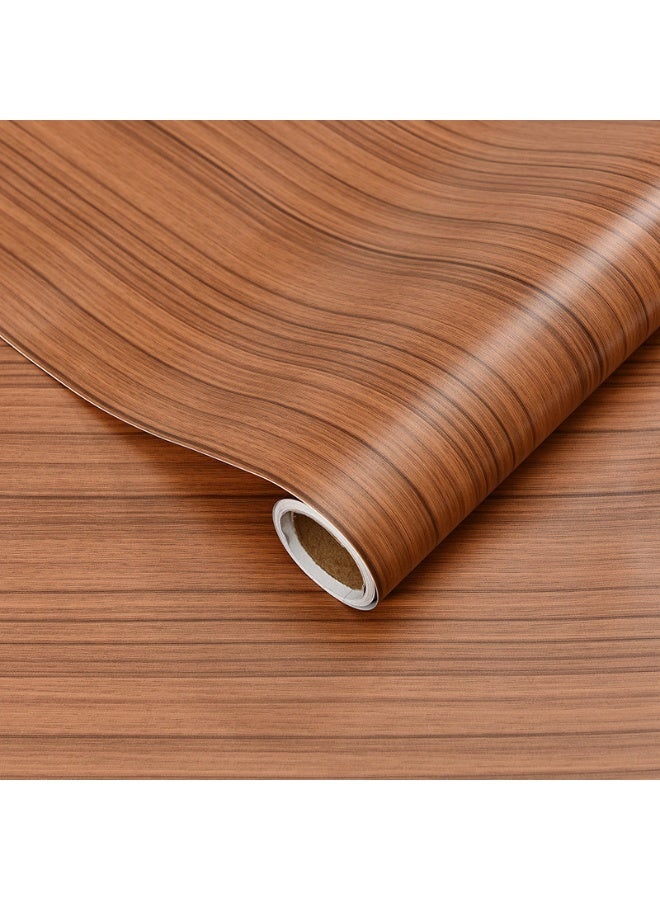 آنا ورق جدران ذاتي اللصق بتصميم خشبي مقاوم للماء والرطوبة والزيت، 40 سم × 10 م - Image 1