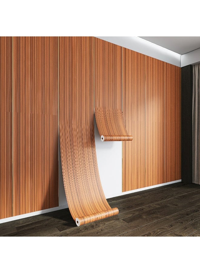 آنا ورق جدران ذاتي اللصق بتصميم خشبي مقاوم للماء والرطوبة والزيت، 40 سم × 10 م - Image 2