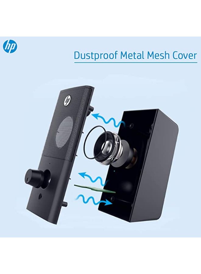 HP 2-Piece Multimedia Wired Speaker Black - Image 5