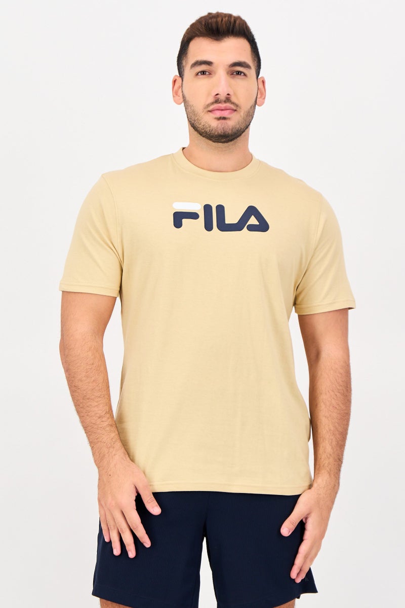 FILA Men Sportswear Fit Short Sleeve Outdoor T-Shirt, Mustard - Image 1