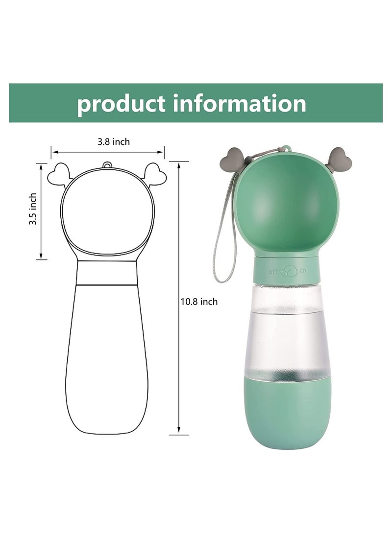 SYOSI Dog Water Bottles for Walking, Portable Pet Water Bottle Dispenser with Food Container, Leak Proof Pet Drinking Bottle Dog Travel Water Bottle for Outdoor Hiking and Travel(19oz,Green) - Image 4