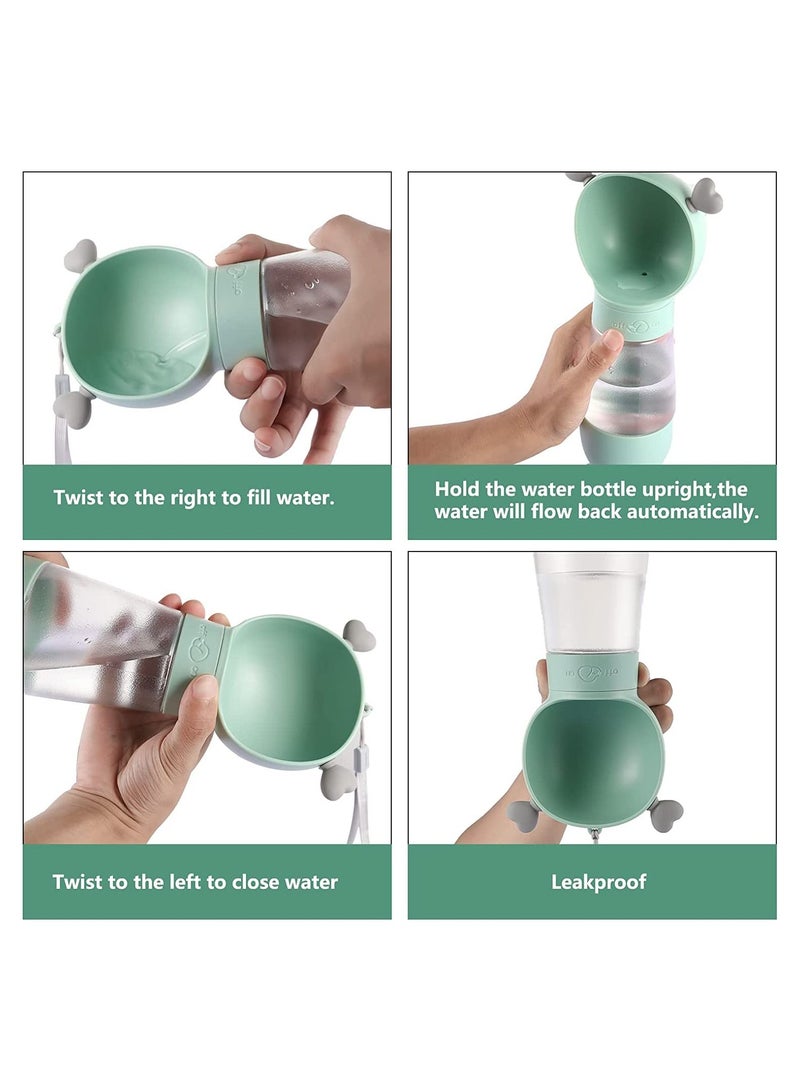 SYOSI Dog Water Bottles for Walking, Portable Pet Water Bottle Dispenser with Food Container, Leak Proof Pet Drinking Bottle Dog Travel Water Bottle for Outdoor Hiking and Travel(19oz,Green) - Image 5