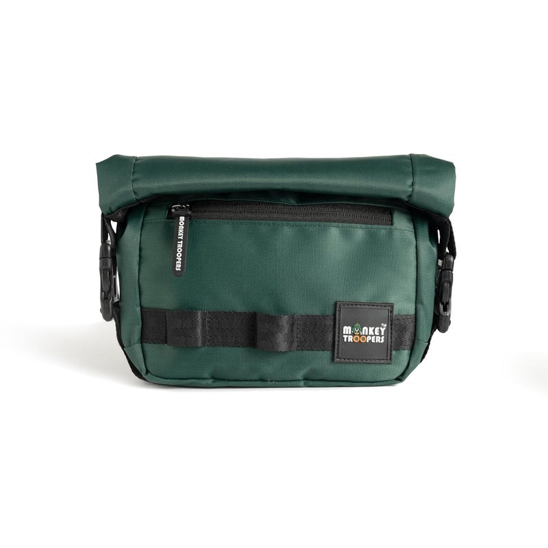 Monkey Troopers Radiant Waist Bags for Men Women- Premium Stitching, Branded Zippers, Water resistant pocket, Fanny pack for Hiking Travel, Lightweight & Tough, Quick-Access Pocket (Dark Green) - Image 5