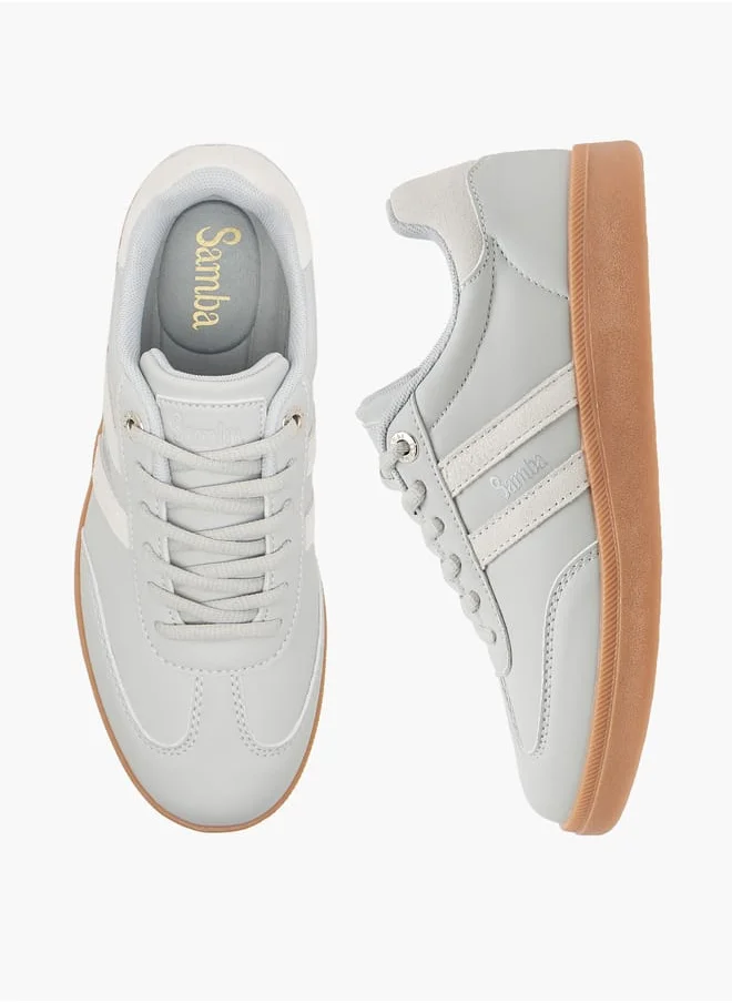سامبا Women's Panelled Ankle Sneakers with Lace-Up Closure