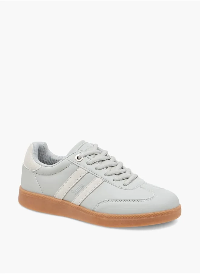 سامبا Women's Panelled Ankle Sneakers with Lace-Up Closure