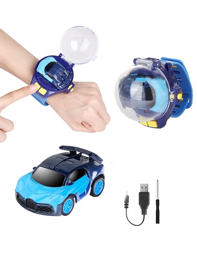Mini Remote Control Car Watch Toys for Kids, 2.4 GHz Cute Wrist Racing Car Watch Toy Tiktok Watch Car Toys, USB Charging Cartoon RC Small Car Interactive Game Toys, Gift for Boys and Girls - Image 1