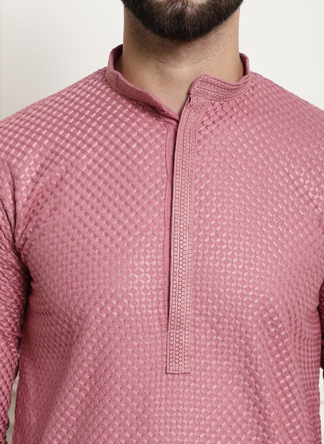 Sojanya قميص قطن كورال مزخرف هندسي للرجال - Image 2