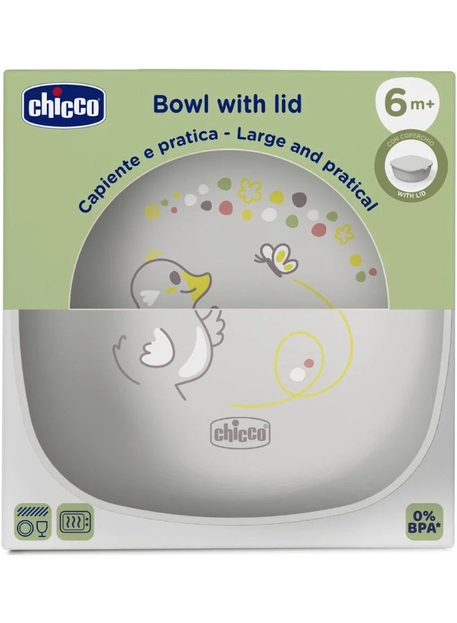 Chicco Bowl with Lid 6m+ Grey - Image 2