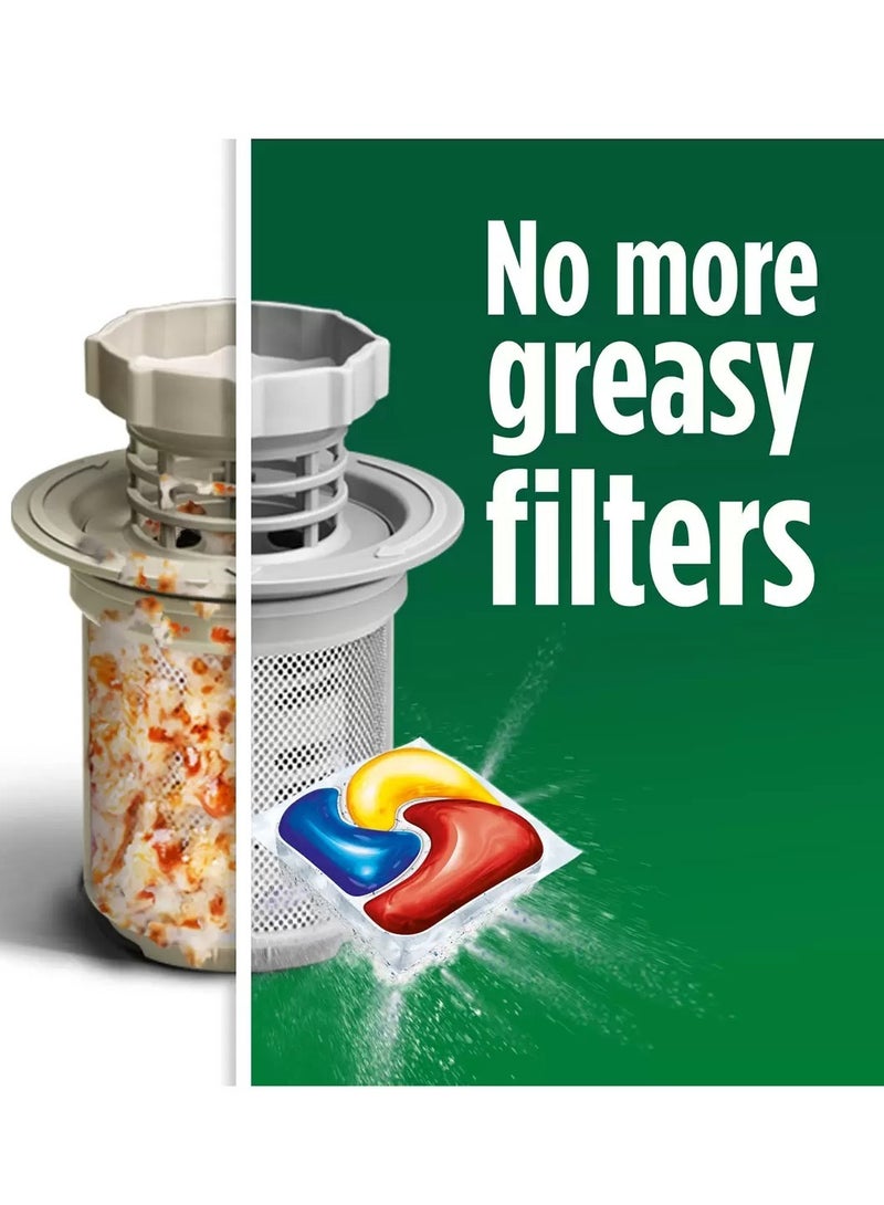 فيري 154 قطعة من أقراص/كبسولات/كبسولات غسالة الأطباق بلاتينيوم بلس الكل في واحد بالليمون مع تقنية مضادة للبهتان - Image 4