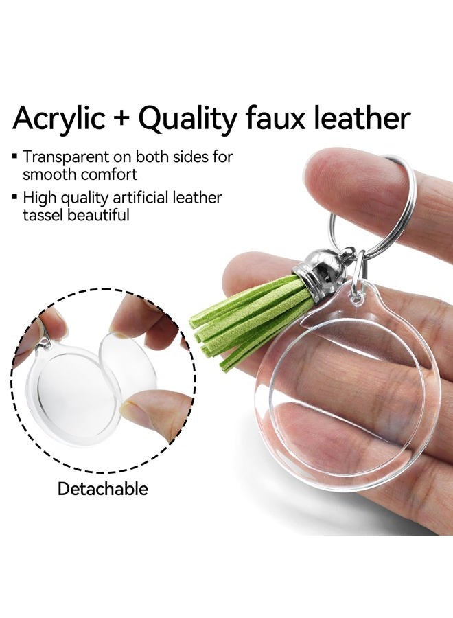 Philbinden 20 Set Acrylic Photo Keychain-Clear Picture Frame Keychain with Tassels, Clear, L - Image 3