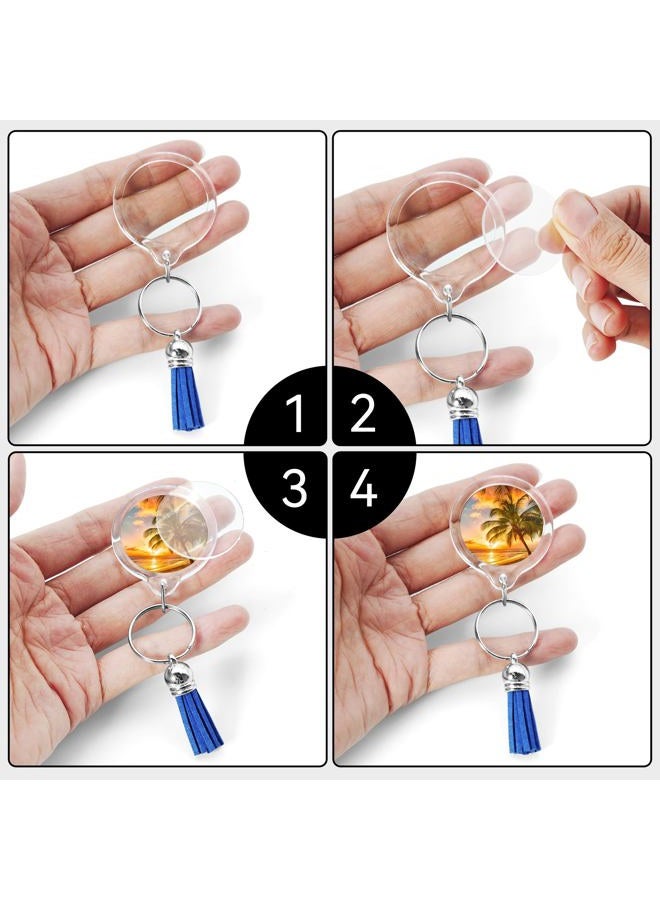 Philbinden 20 Set Acrylic Photo Keychain-Clear Picture Frame Keychain with Tassels, Clear, L - Image 4
