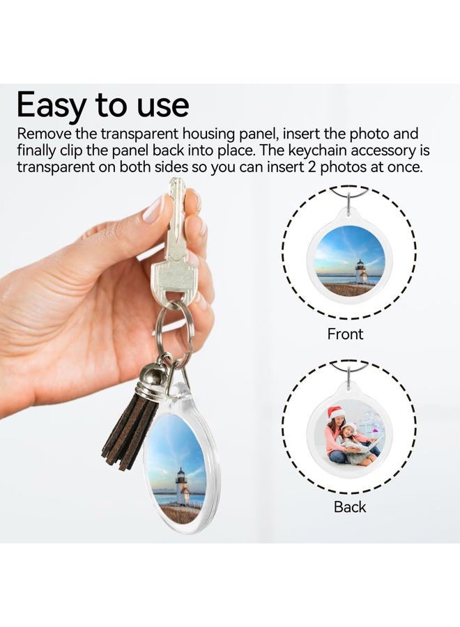 Philbinden 20 Set Acrylic Photo Keychain-Clear Picture Frame Keychain with Tassels, Clear, L - Image 5