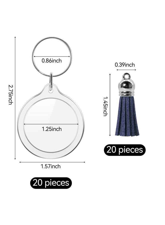 Philbinden 20 Set Acrylic Photo Keychain-Clear Picture Frame Keychain with Tassels, Clear, L - Image 2