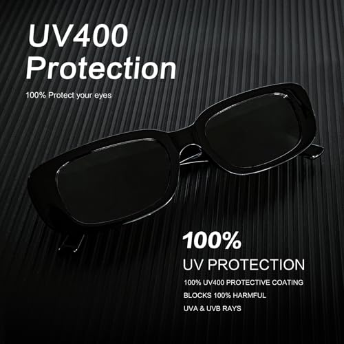 Pibupibu 40 Pack Rectangle Sunglasses Bulk 90s Retro Cool Party Sunglasses for Women Men Glasses Set, Black - Image 4