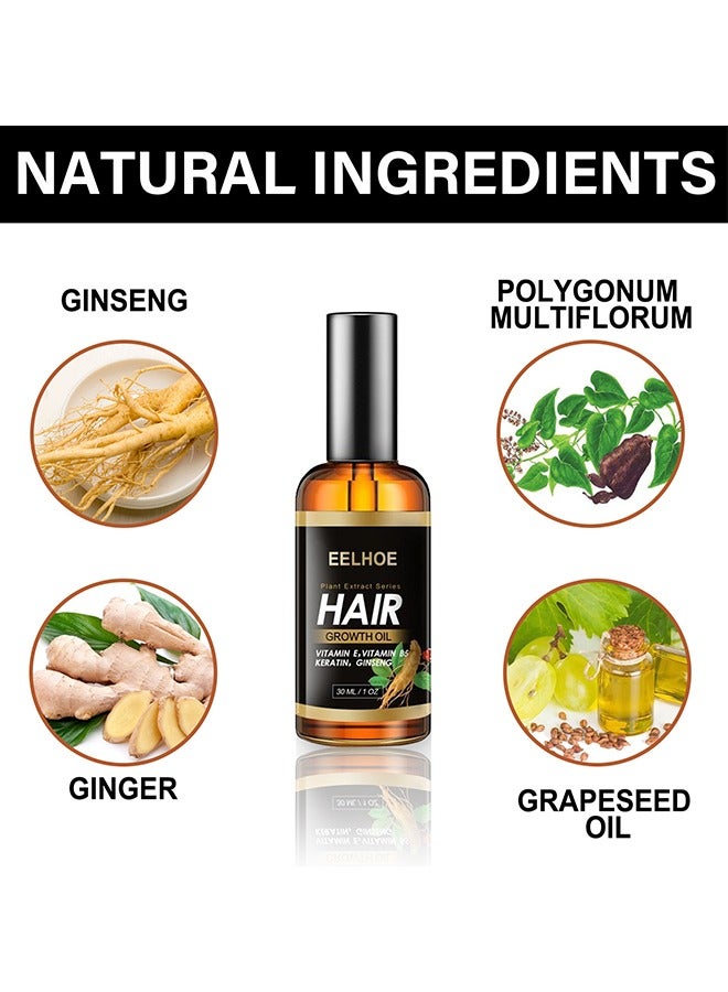 EELHOE Plant Extract Hair Growth Oil, Ginger Essential Oil Hair Growth, For Hair Loss, Hair Grow Thicker And Longer, Fast Hair Growth - Image 3
