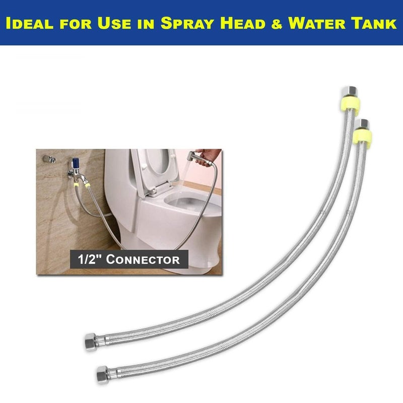 METWIN 24Inch SS-304 Stainless Steel Heavy Duty Connection Pipe For Washbasin/Hot And Cold Water/Geyser Connection Pipe/Basin Mixer Connection Pipe (Pack of 2) - Image 5