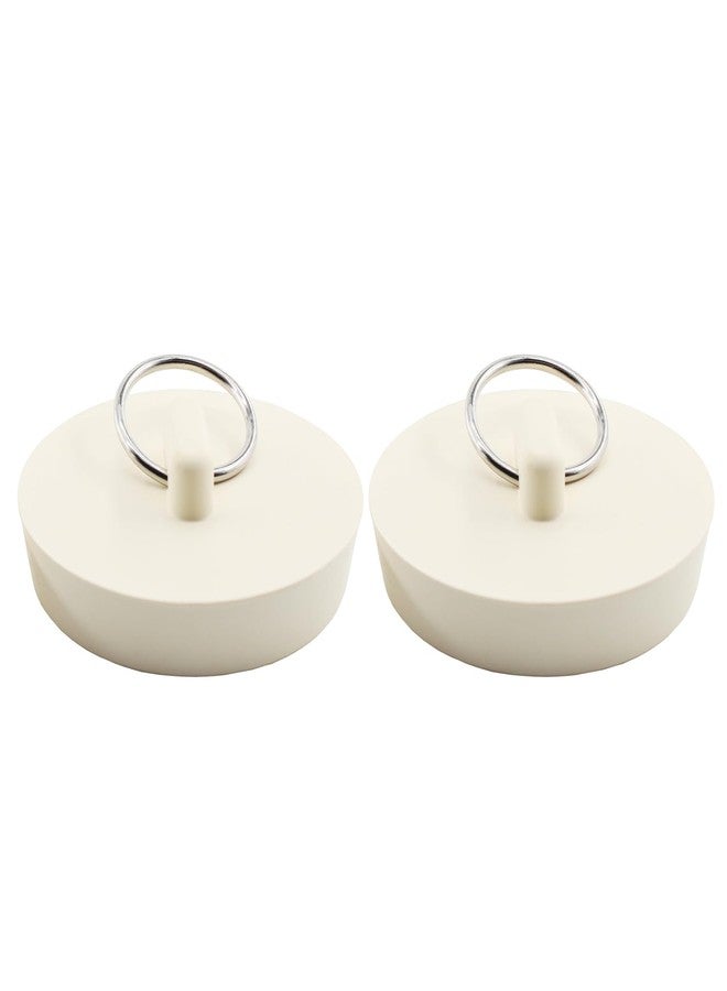 Lamvbls 2 PCS 1-7/8 inch Rubber Drain Stopper with Hanging Ring, White Tub Drain Stopper, Sink Stopper Drain Plug, Rubber Sink Plug for Bathtub, Kitchen and Bathroom - Image 4