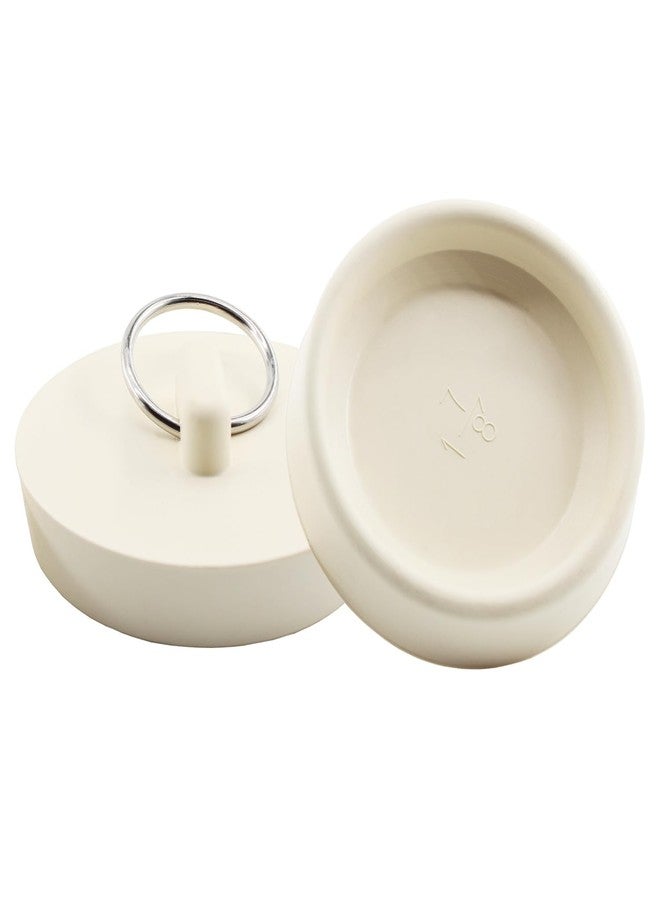 Lamvbls 2 PCS 1-7/8 inch Rubber Drain Stopper with Hanging Ring, White Tub Drain Stopper, Sink Stopper Drain Plug, Rubber Sink Plug for Bathtub, Kitchen and Bathroom - Image 1
