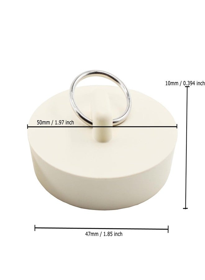 Lamvbls 2 PCS 1-7/8 inch Rubber Drain Stopper with Hanging Ring, White Tub Drain Stopper, Sink Stopper Drain Plug, Rubber Sink Plug for Bathtub, Kitchen and Bathroom - Image 3