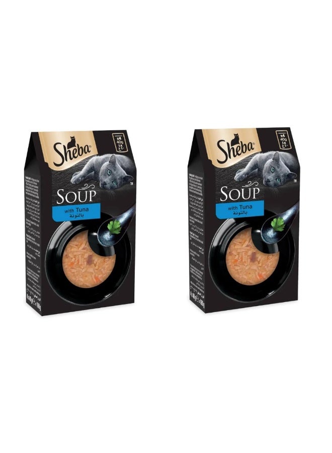 Sheba Soup with Tuna Wet Cat Food - 4X40G Pack Of 2