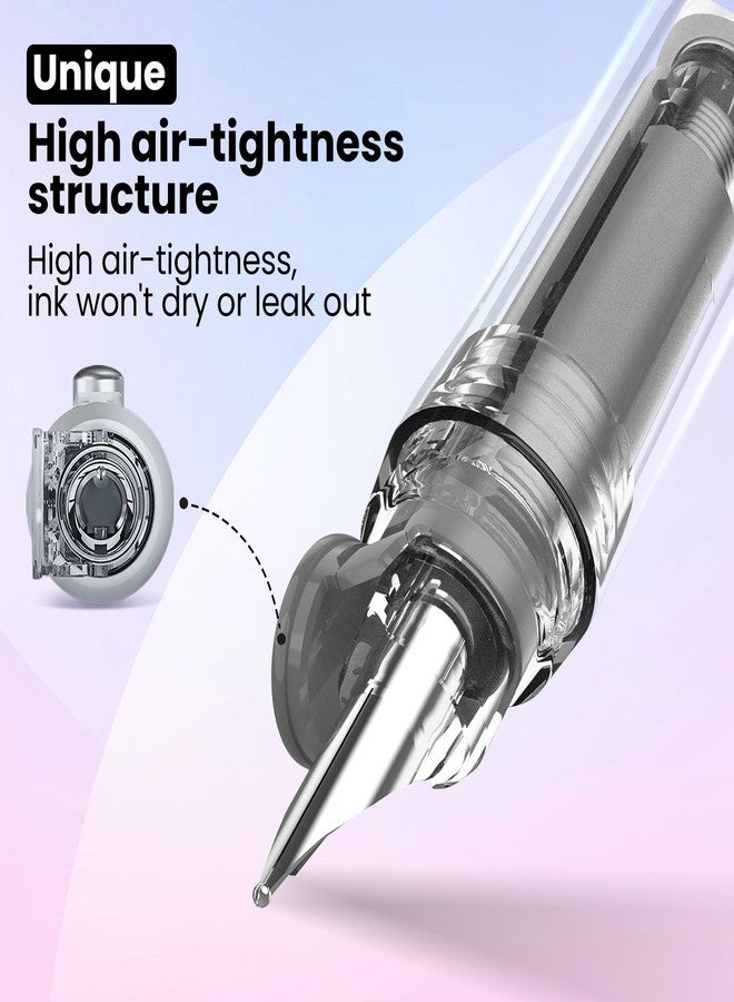 WRITECH Retractable Fountain Pen Set: Fine Nib Black Ink Pens Includes 5 Ink Cartridges Smooth Writing for Sketching Journaling Calligraphy Gift (Black) - Image 4