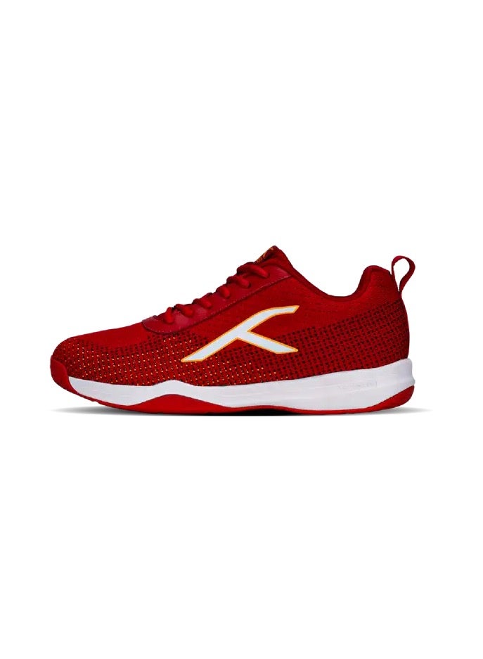 HUNDRED Blade Lite Badminton Shoes (Non Marking) | Also Perfect For Squash, Table Tennis, Volleyball, Basketball & Indoor Sports | Lightweight & Durable (Red/Orange/White,10 Uk) - Image 1