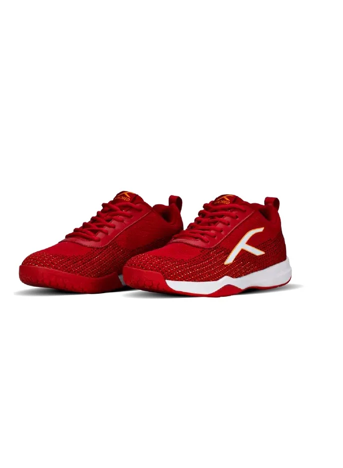 HUNDRED Blade Lite Badminton Shoes (Non Marking) | Also Perfect For Squash, Table Tennis, Volleyball, Basketball & Indoor Sports | Lightweight & Durable (Red/Orange/White,10 Uk)