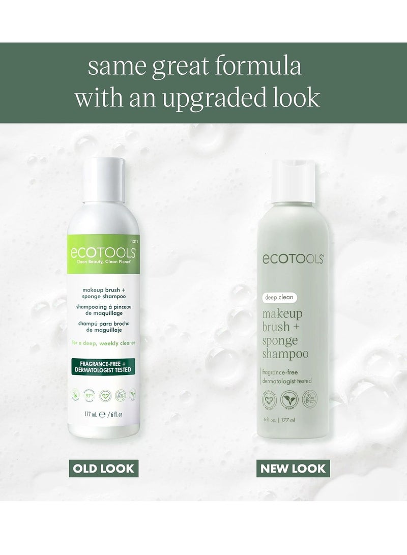 Ecotools EcoTools Cleanser Shampoo for Makeup Brush/Sponge/Puffs, Remove Makeup & Impurities, Fragrance-Free, No Harsh Chemicals, Vegan & Cruelty-Free, 6 fl.oz./177 ml, 1 Count - Image 2
