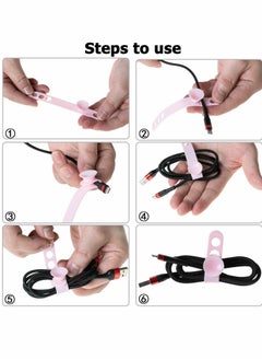 Excefore Silicone Cable Ties, 16Pcs Reusable Cord Organizer with Suction Cup  - Image 2