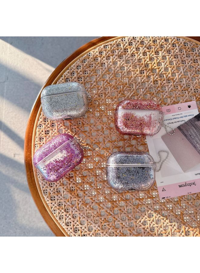 مناسبة لسماعات AirPods4 حافظة 1/2/3airpods Pro2 Quicksand لسماعات Apple حافظة واقية Tpu وردي أرجواني اللون: أسود-نماذج قابلة للتطبيق: Airpods 1/2 Universal - Image 2