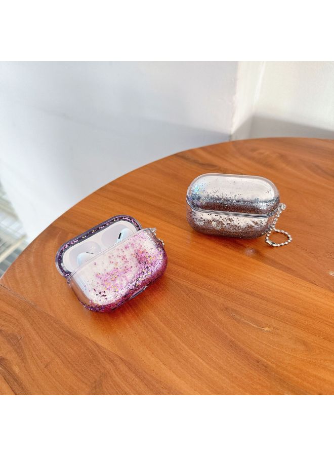 مناسبة لسماعات AirPods4 حافظة 1/2/3airpods Pro2 Quicksand لسماعات Apple حافظة واقية Tpu وردي أرجواني اللون: أسود-نماذج قابلة للتطبيق: Airpods 1/2 Universal - Image 4