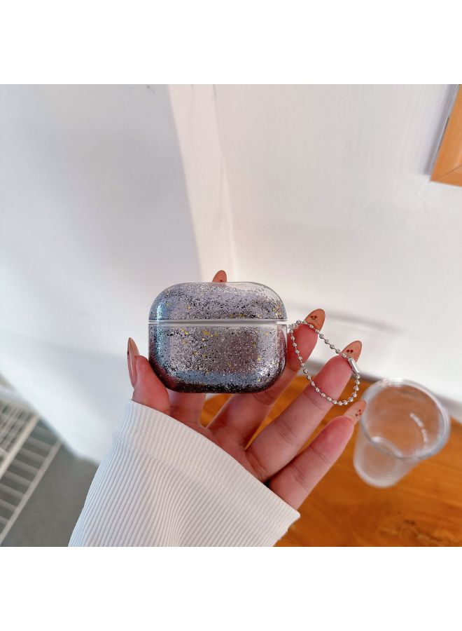 مناسبة لسماعات AirPods4 حافظة 1/2/3airpods Pro2 Quicksand لسماعات Apple حافظة واقية Tpu وردي أرجواني اللون: أسود-نماذج قابلة للتطبيق: Airpods 1/2 Universal - Image 1