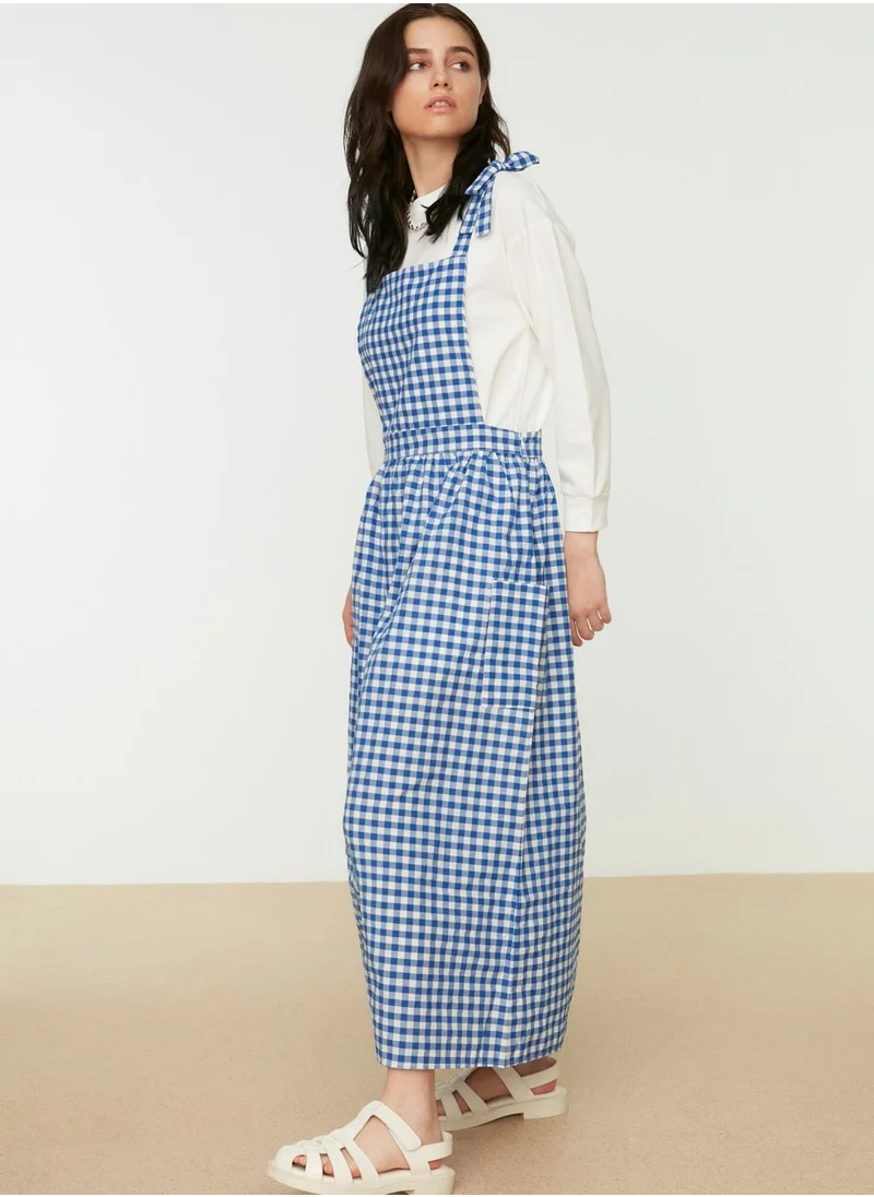 trendyol Square Neck Gingham Dress