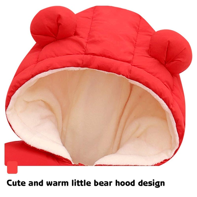 Fumdonnie Baby Girl Snowsuits Toddler Winter Clothes Coat 12-18 Months Jumpsuit - Image 3