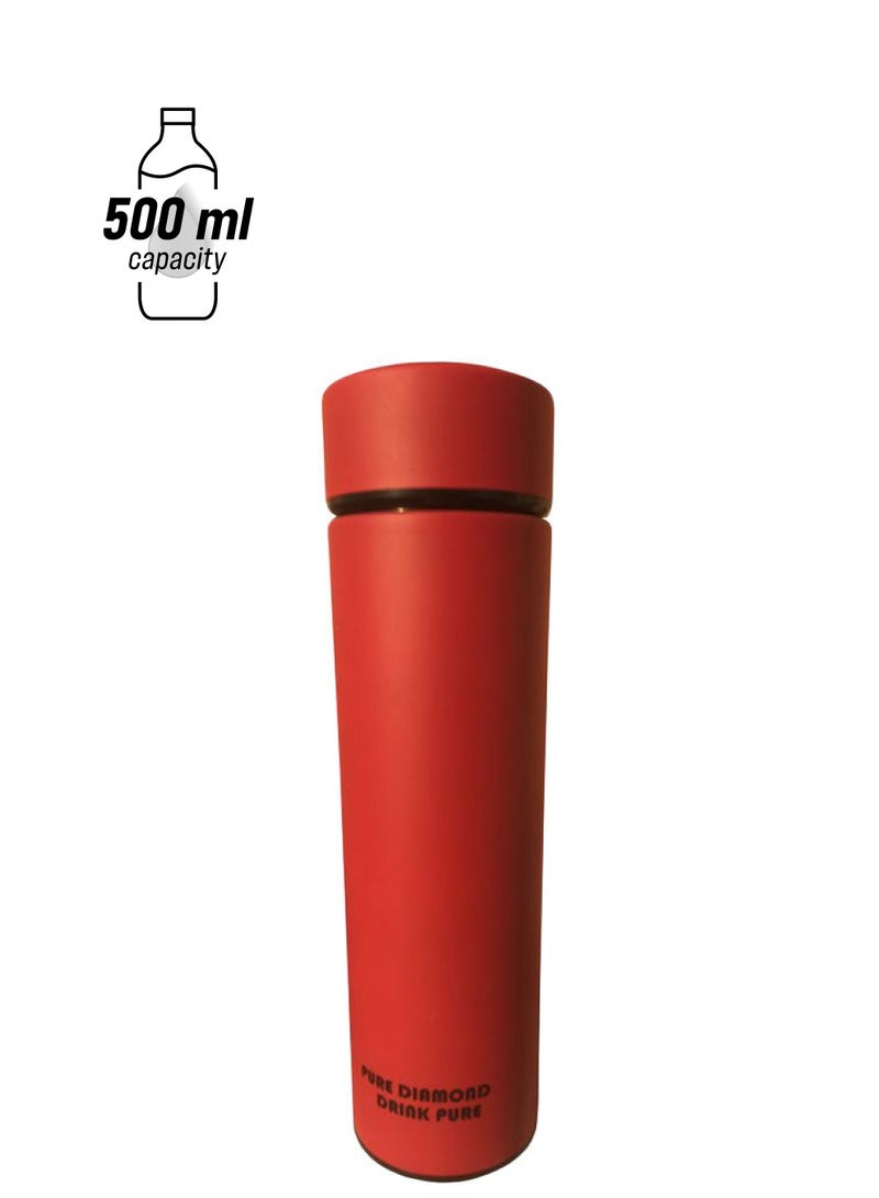NIBEMINENT Double Wall Stainless Steel Insulated Water Bottle Red 500ml 