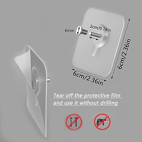 MiniPy Stainless Steel, PVC, ABS Nail Free Seamless Adhesive Non-Trace No Drilling Installation Hanging, Waterproof Screws Wall Hook (Nail Hook, Pack of 10) - Image 2