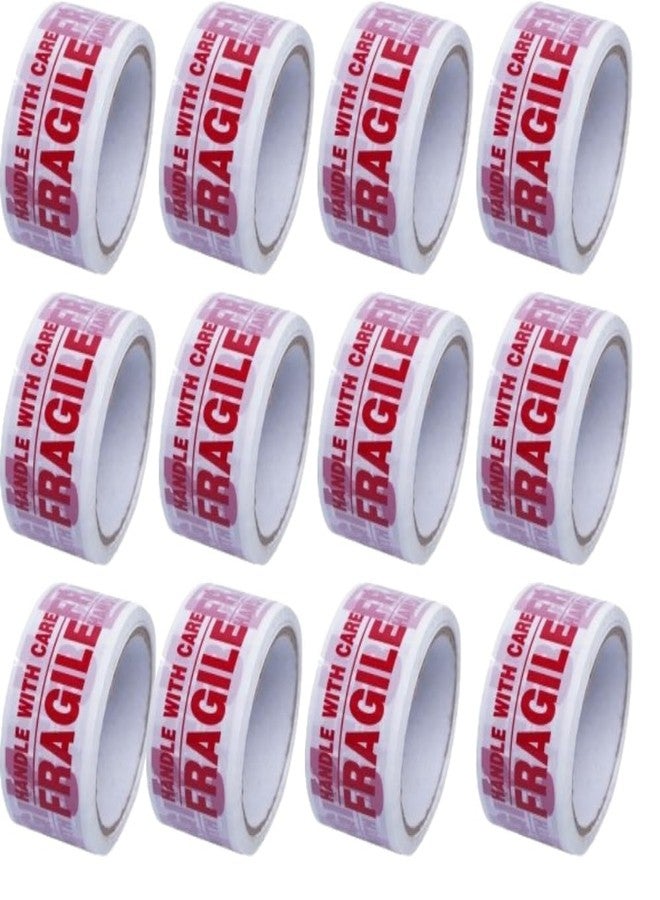 JPPL Fragile Packaging Tape 65m x 48mm (2-Inch) | Set of 12 Rolls | Strong Adhesion, Tear-Resistant BOPP Tape | Packaging Material for E-Commerce, Courier & Small Business Parcel Sealing - Image 1