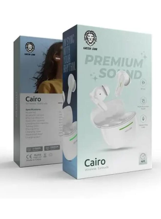 GREEN LION Premium Sound Cairo Wireless Earbuds White - Image 2