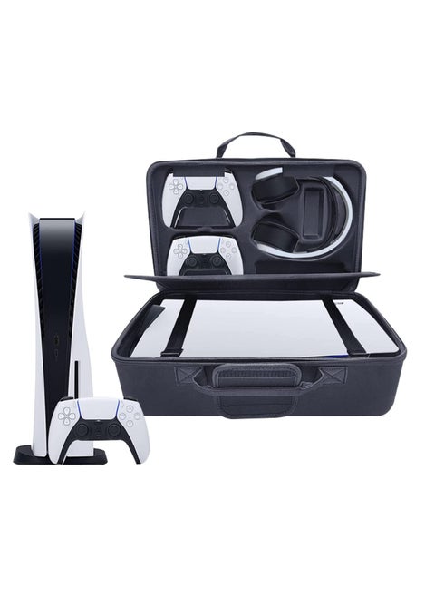 Storage Bag for PS5, Game Bonsole Box, Portable Handbag, Double Layer, Large capacity (black)