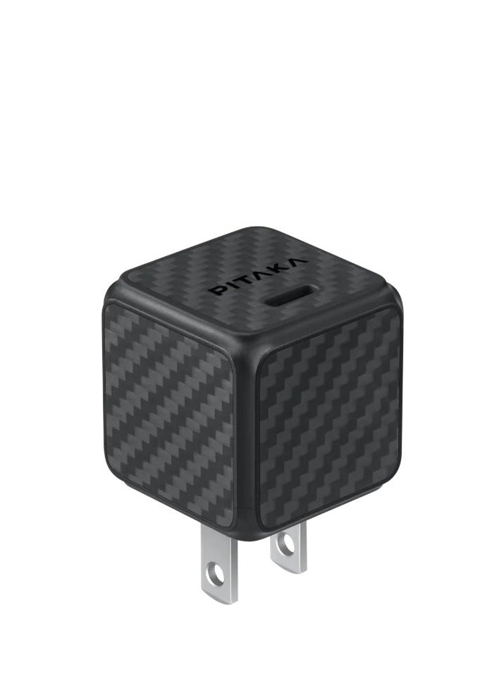 بيتاكا مجموعة شاحن PITAKA USB C GaN بقوة 30 وات وكابل Flex Braided C to C - اسود  - Image 2