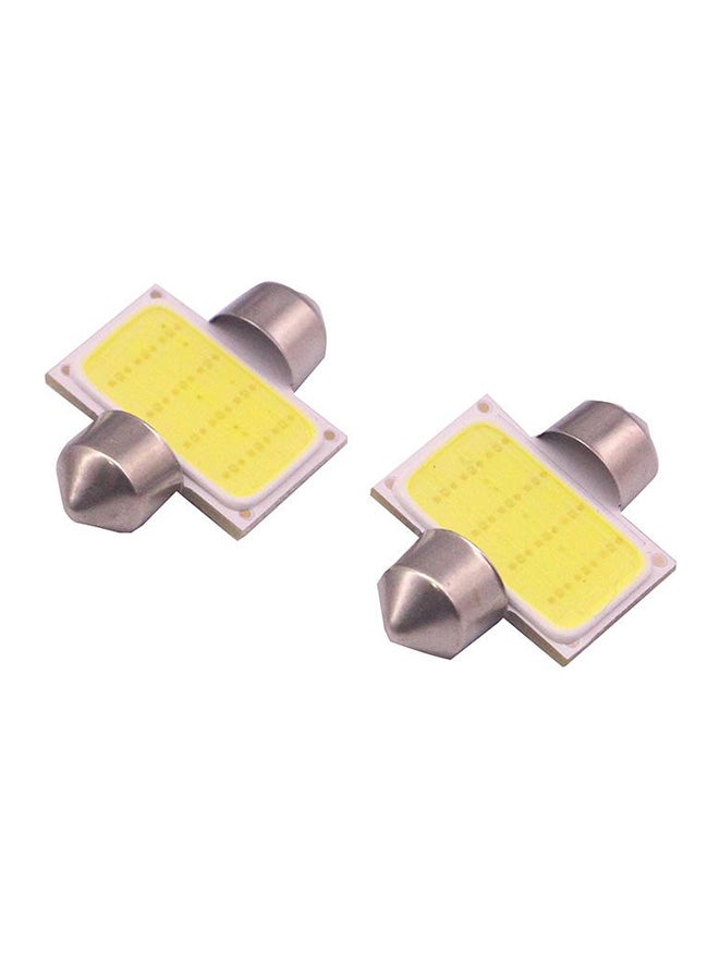إسكدنيا قطعتان من مصباح قراءة LED أبيض للسيارة بإرفاق مباشر للرقاقة على لوحة ترخيص السيارة بتدفق ضوء 80 لومن وقدرة 1.5 وات ومقاس 31 مم - Image 1