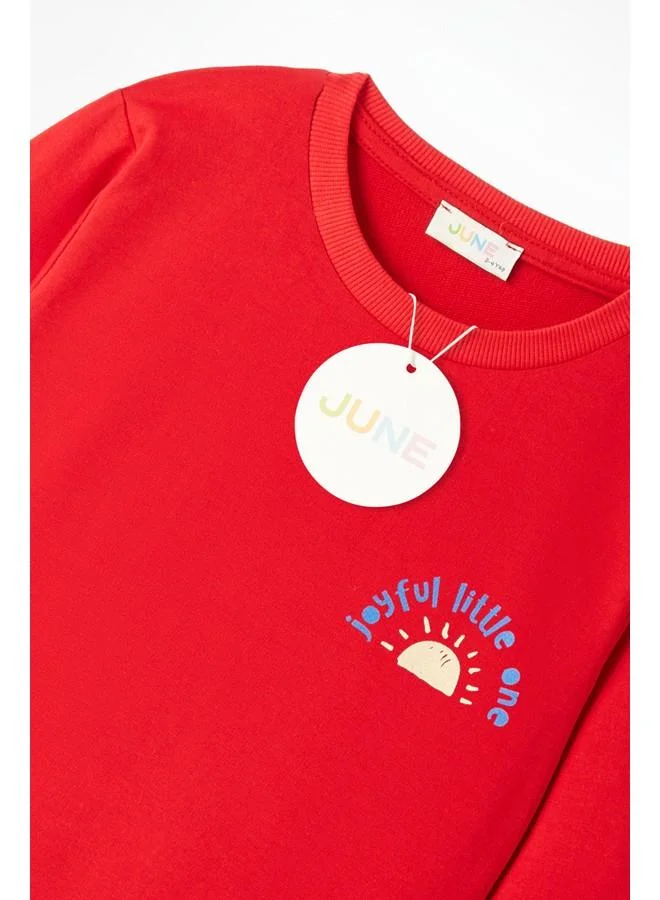 جون June Baby Boy 2-Pack Printed Tracksuit Set Red