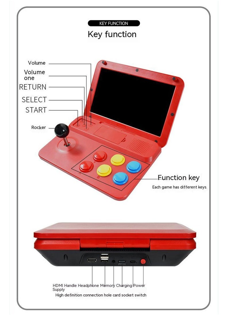 Generic - A13 Retro Game Arcade 10 Inch Hd Large Screen Game Machine Folding Flip Rk3128 Chip Cpu Simulator Detachable Joystick (32G) - Image 1