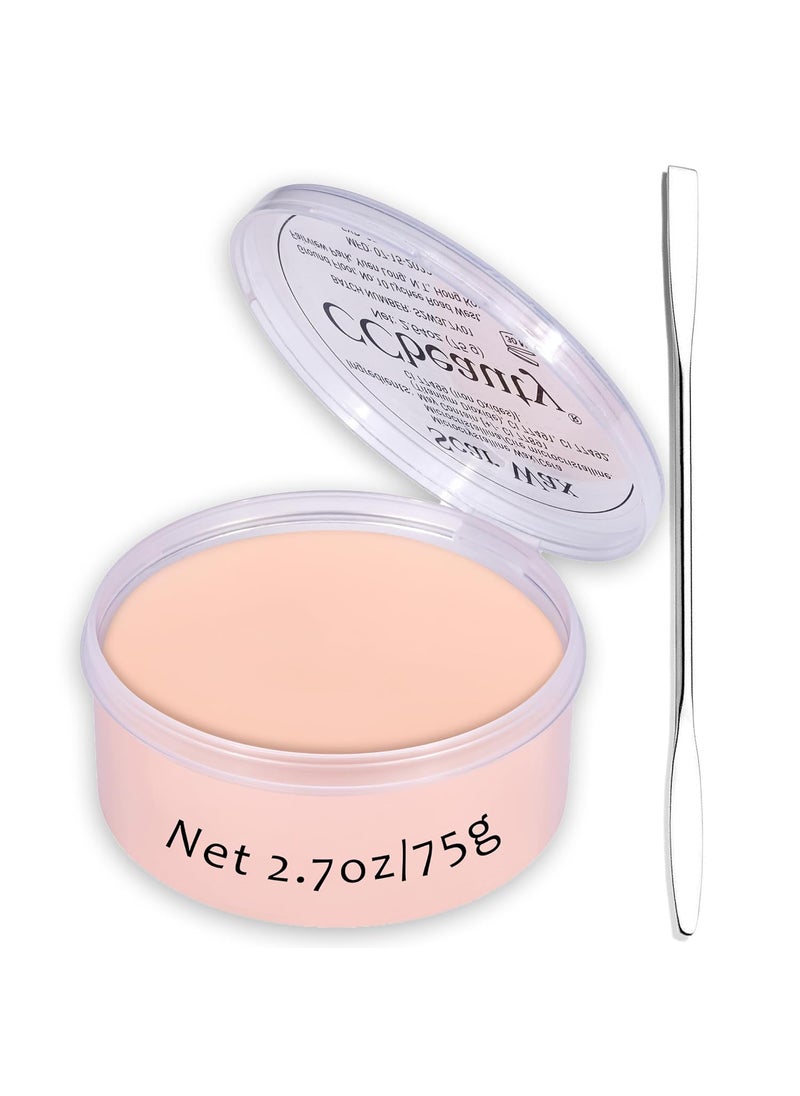 CCbeauty - CCbeauty Halloween Scar Wax Kit 2.7oz - SFX Special Effects Stage Makeup, Fake Wound Mouldable Wax with Spatula Tool for Fake Cuts Nose Putty Makeup - Stage Film Costumes Cosplay SFX, Fair Light Skin - Image 1