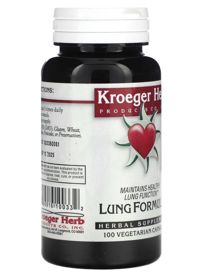Kroeger Herb Co Lung Formula 100 Vegetarian Capsules - Image 2
