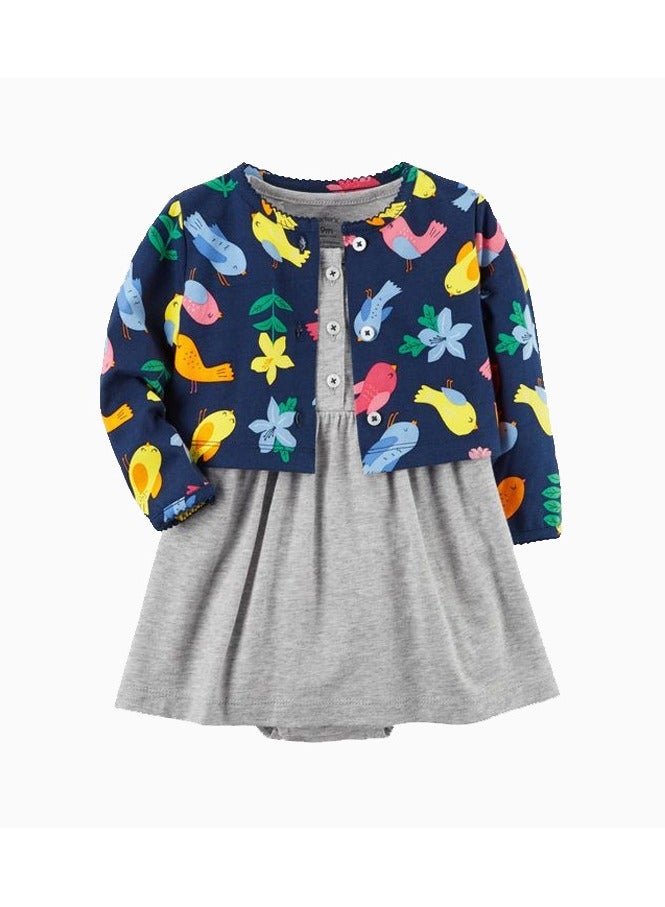 RedMapleTEK 2-Piece Set Of Baby Girl Jacket And Short-Sleeved Dress - Image 1