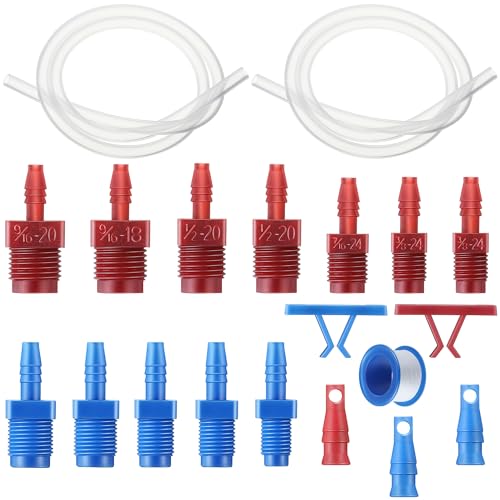 Enhon Master Cylinder Bleeder Kit Replacement for 13911 22 In Clear Hose Clip SAE and Metric Fittings Universal Fit Complete Brake Bleeder Kit with PTFE Tape
