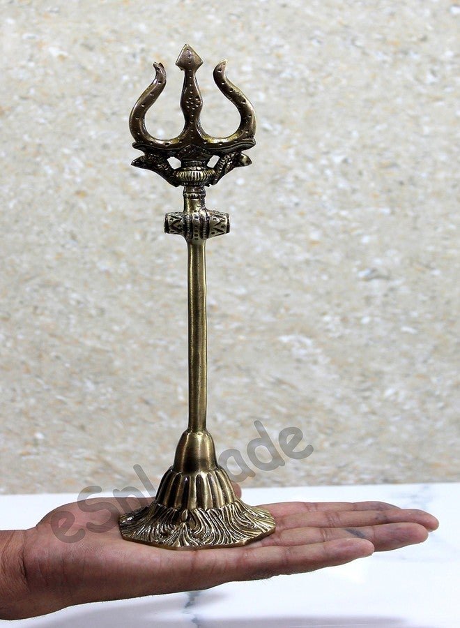 ESPLANADE Brass Shiva Shiv Bholenath Trishul Trident with Damru - 11" Inches - Image 5
