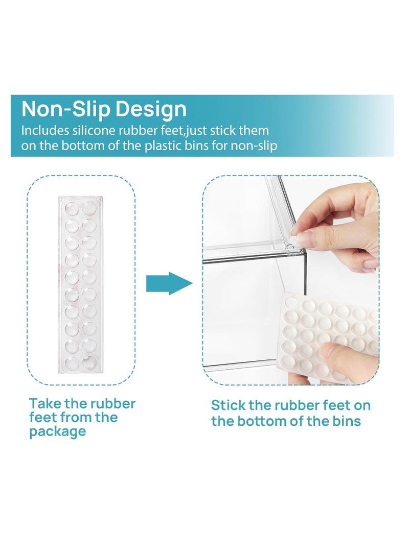 يوڠام عبوتان من الأدراج الشفافة القابلة للتكديس بارتفاع 4.4 بوصة – منظم أكريليك للمكياج في الحمام، صناديق تخزين بلاستيكية لحوض التجميل، أسفل الحوض، خزائن المطبخ، والمخزن، لتنظيم المنزل - Image 4