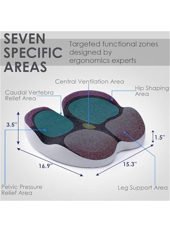 HOOKOR Memory Foam Seat Cushion, Car Seat Cushion, Office Chair Seat Cushion for Relief Tailbone and Hip Tire, Pressure Relief on the Coccyx for Office Chair, Car Seat and Wheelchair (Black) - Image 2